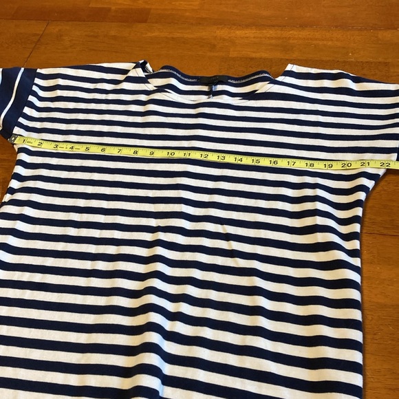 J. Crew Womens Sz M Navy Ivory Nautical Stripe Ponte Mini Shift Dress Colorblock - Picture 11 of 13